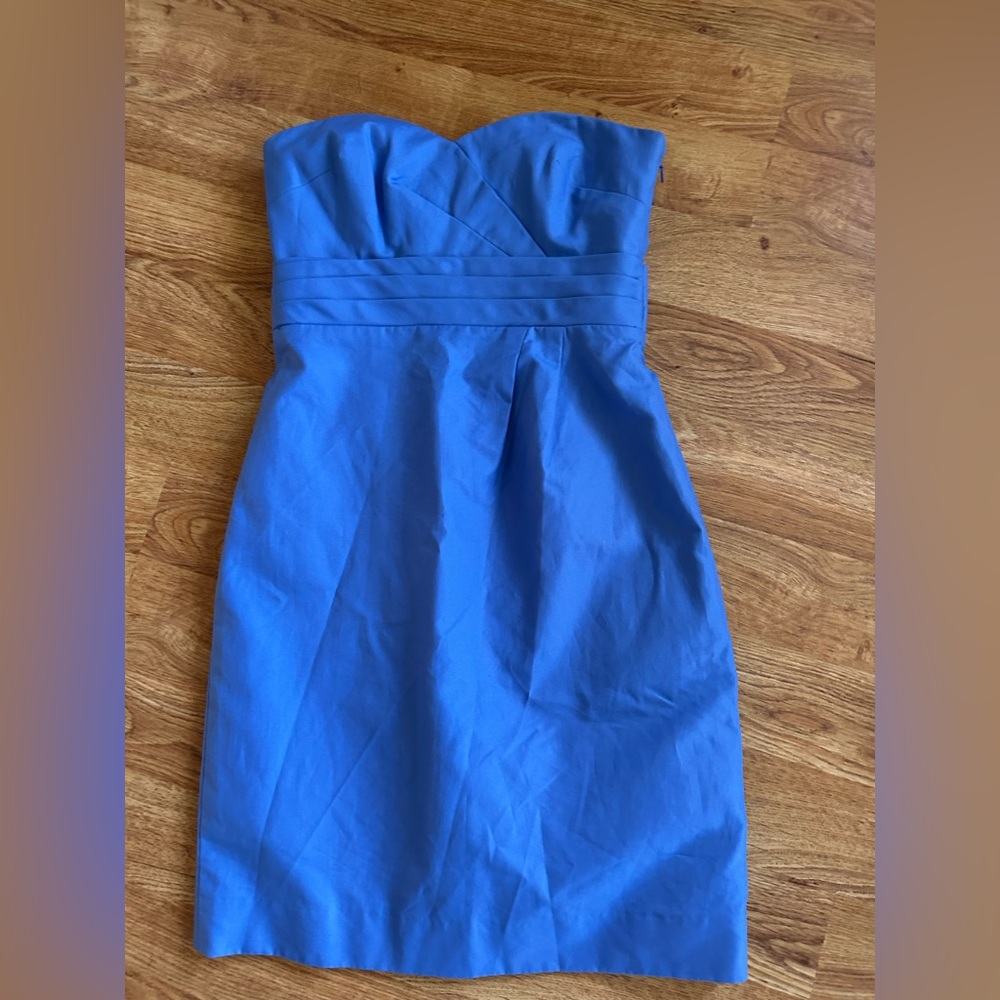NWT J Crew Strapless Blue Mini Dress Size 6